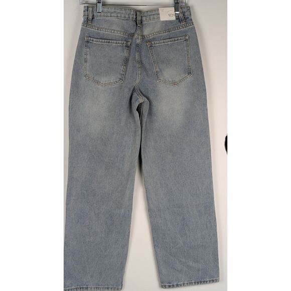 Cali 1850 LA Sz 9 lightwash jeans heart design NWT Waist to 30" Hips 41"wide leg - Picture 7 of 7